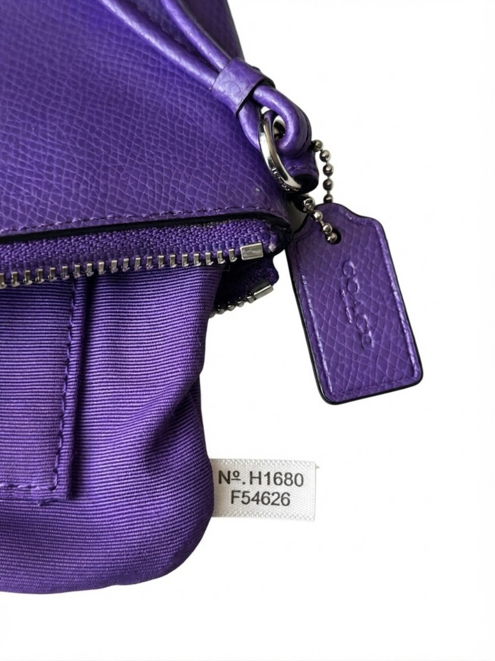 Purple Coach Corner Zip Wristlet-2016 - Picture 2 of 5